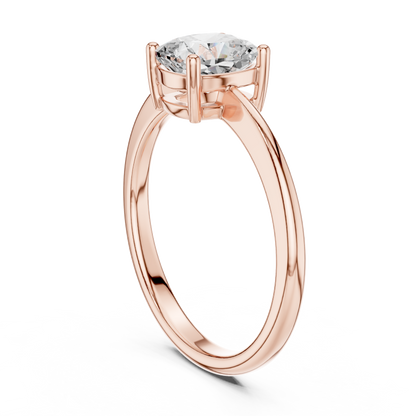 Round Solitaire Lab Grown Diamond Ring