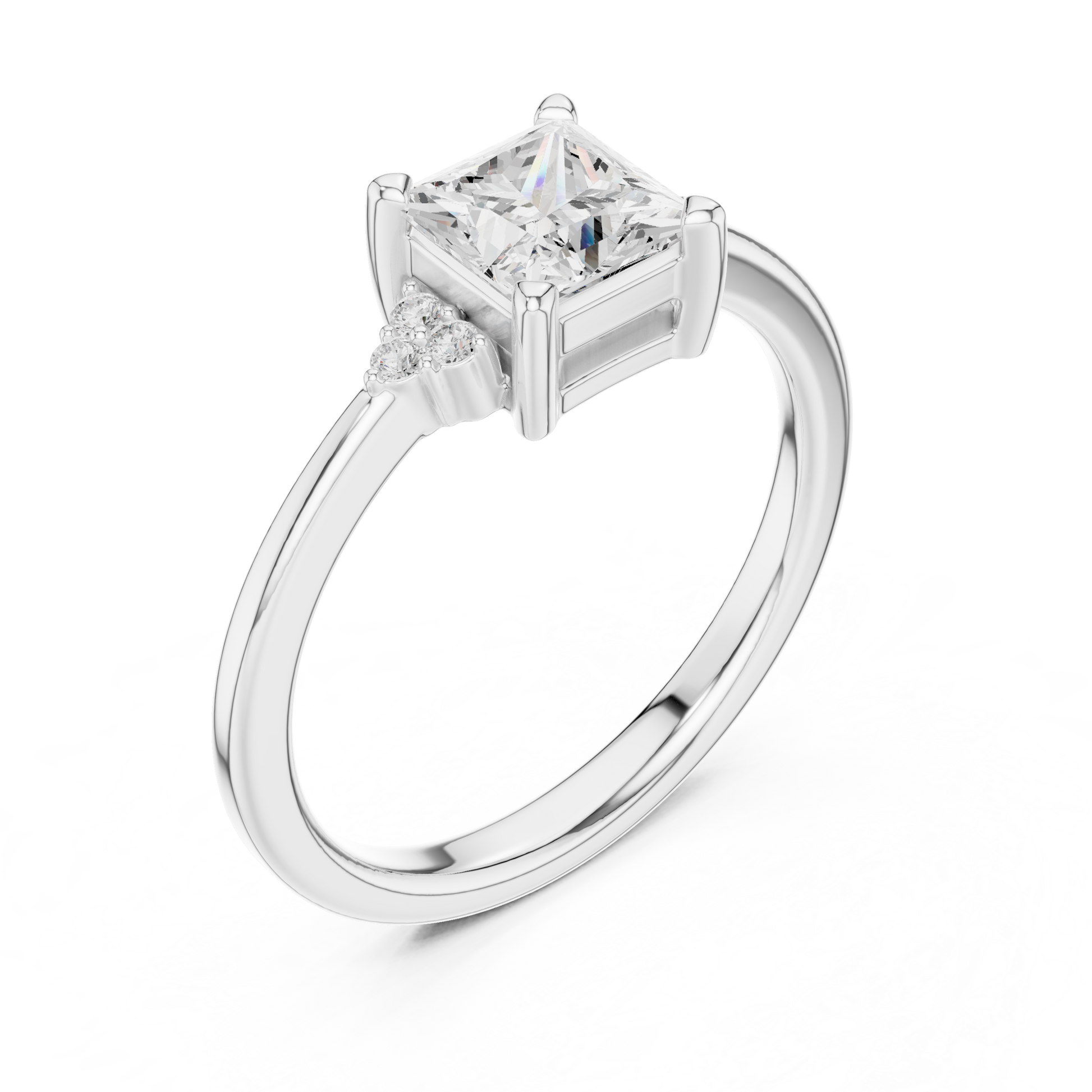 Mixed Shape Lab Grown Diamond Side Stone Ring