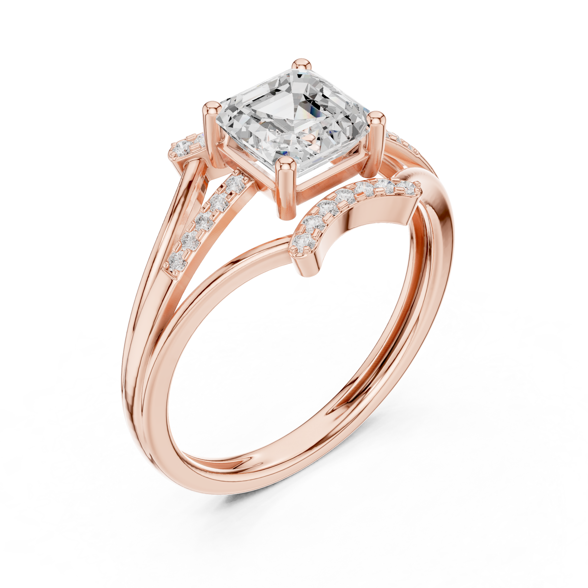 Mixed Shape Lab Grown Diamond Side Stone Ring
