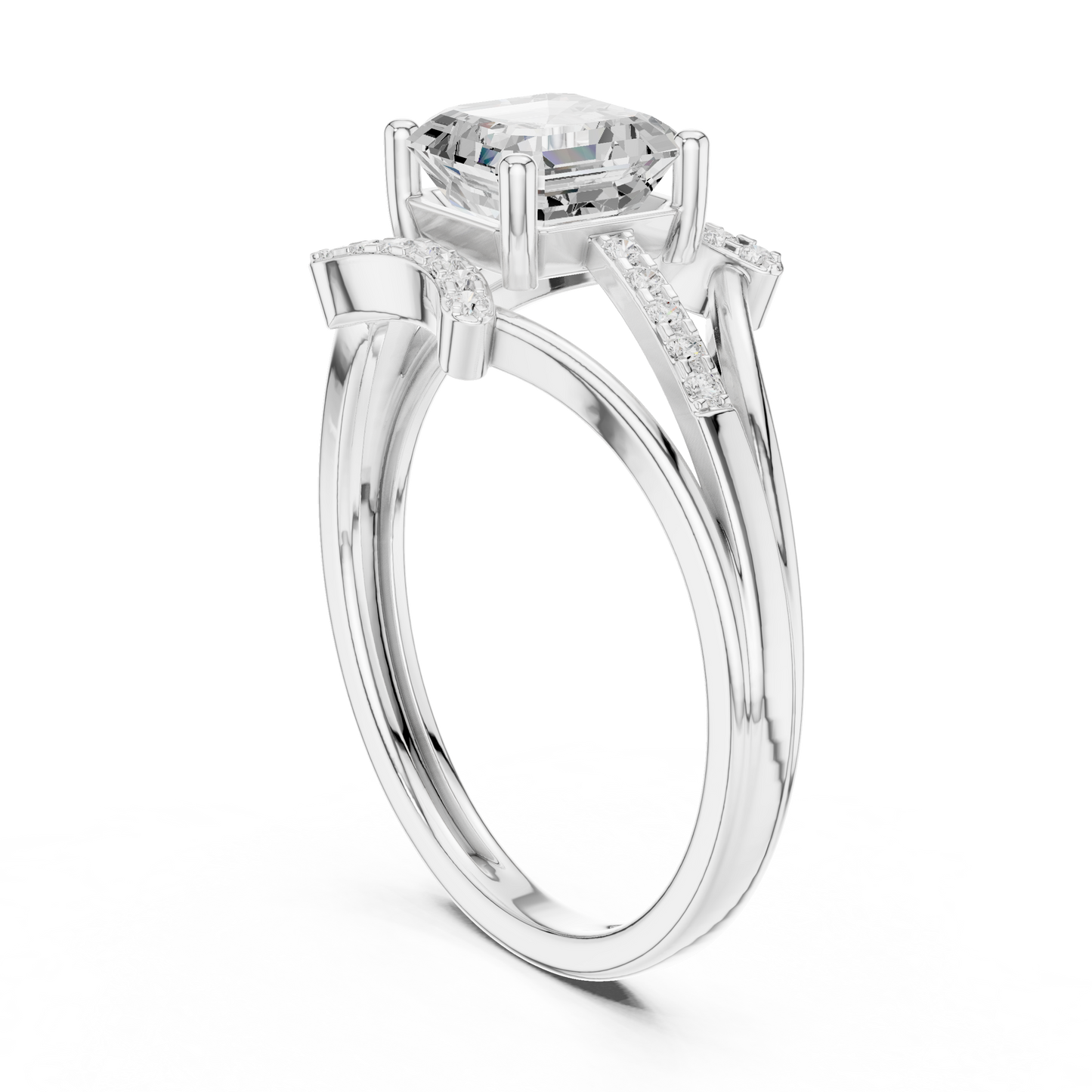 Mixed Shape Lab Grown Diamond Side Stone Ring