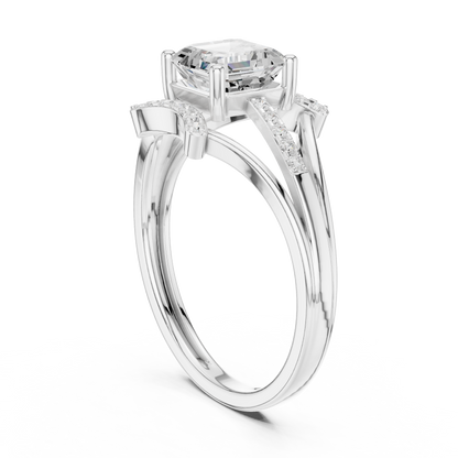 Mixed Shape Lab Grown Diamond Side Stone Ring