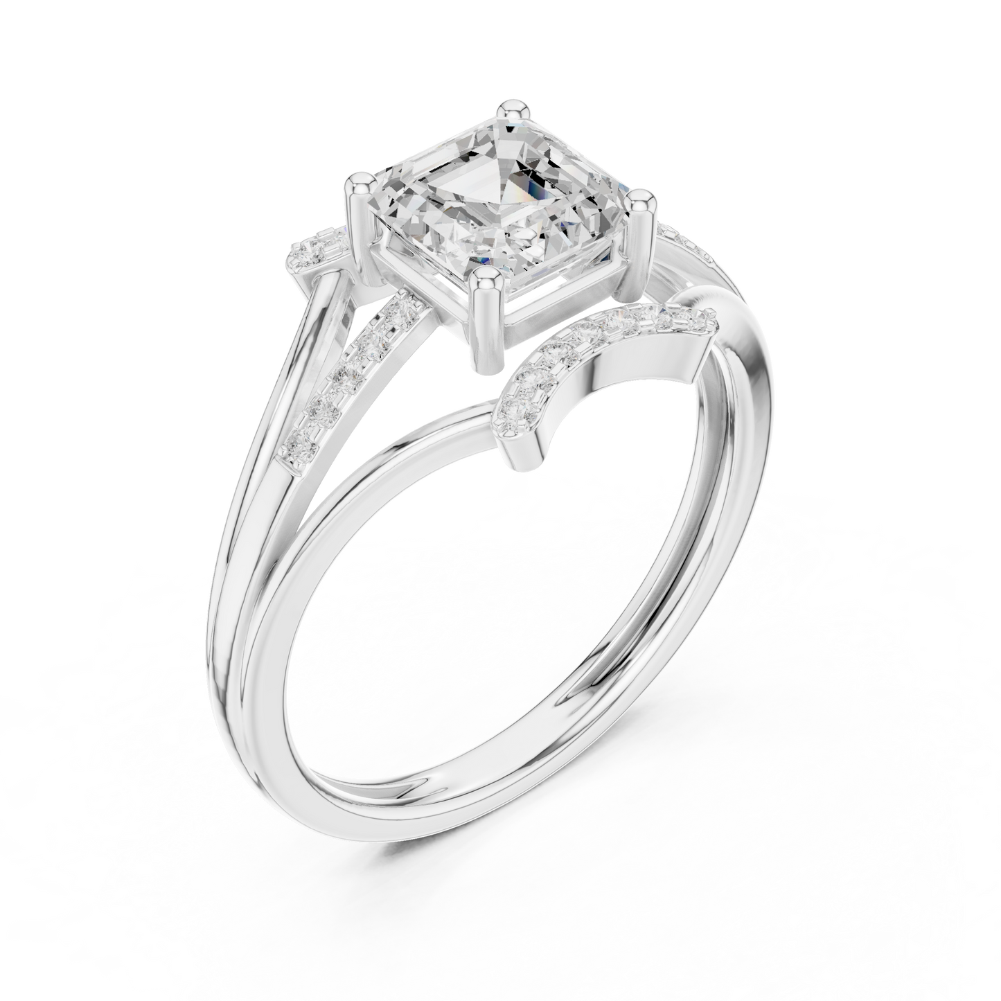 Mixed Shape Lab Grown Diamond Side Stone Ring