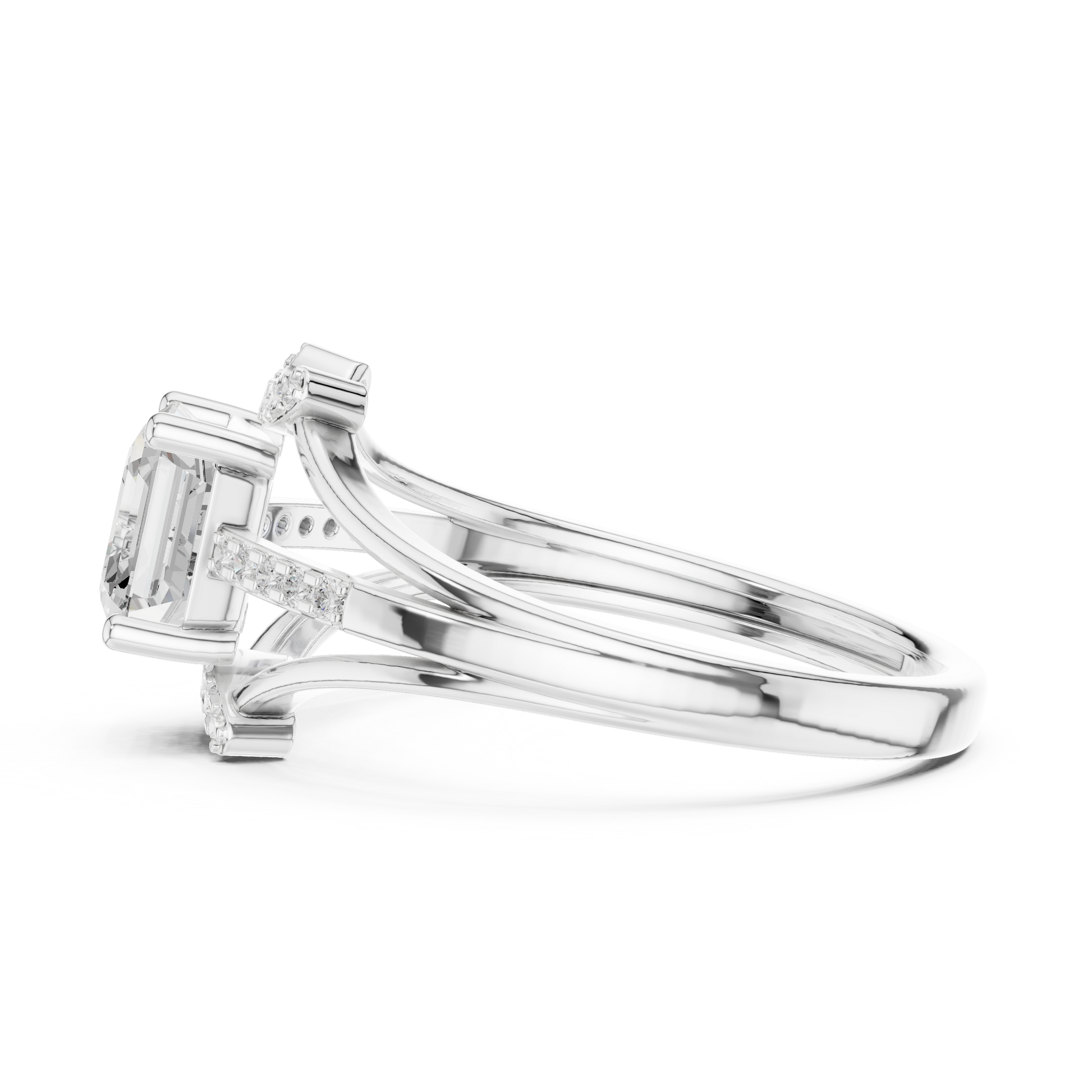 Mixed Shape Lab Grown Diamond Side Stone Ring