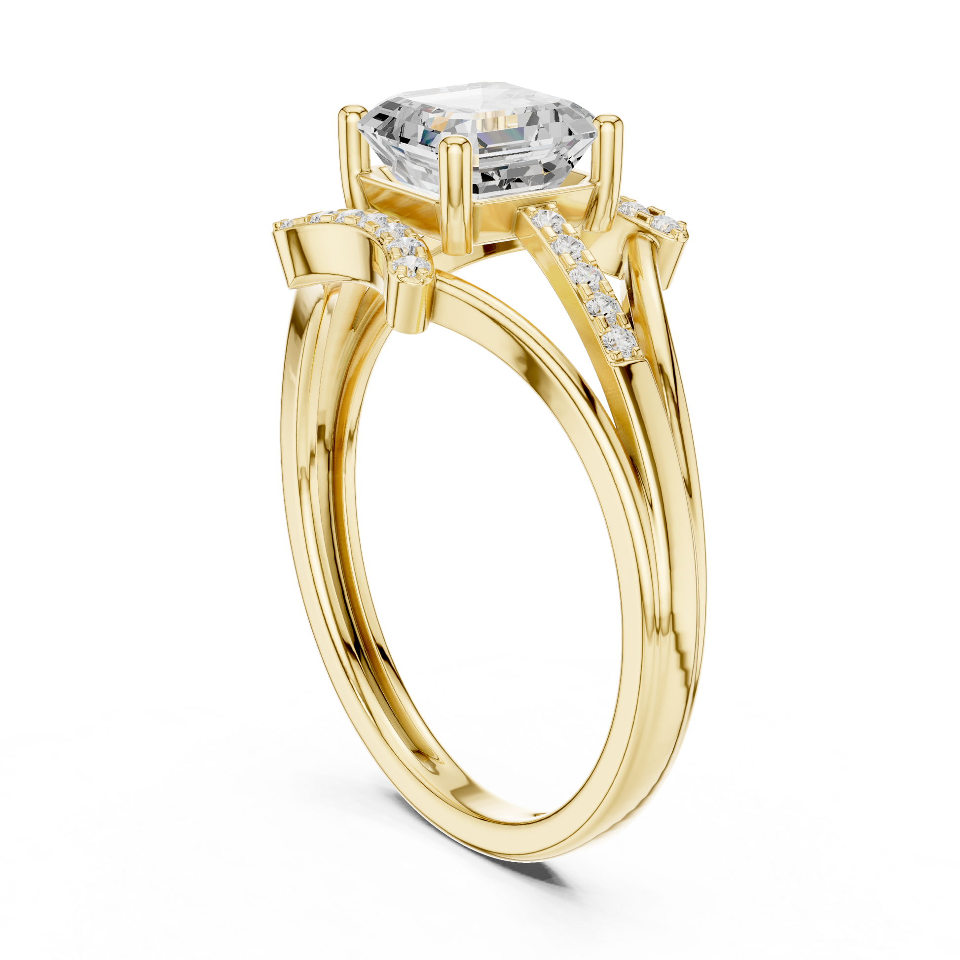 Mixed Shape Lab Grown Diamond Side Stone Ring