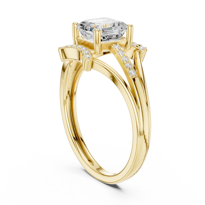 Mixed Shape Lab Grown Diamond Side Stone Ring