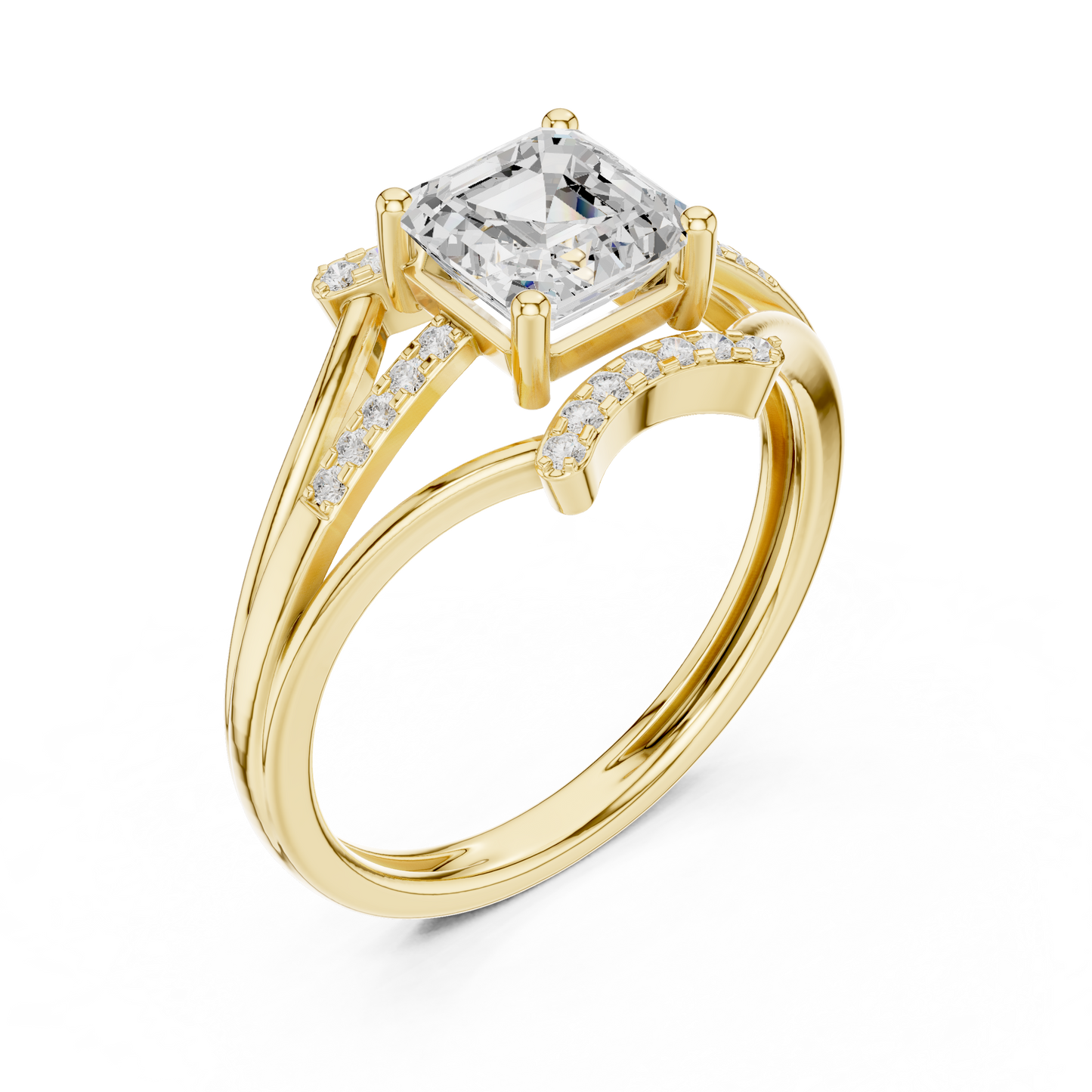 Mixed Shape Lab Grown Diamond Side Stone Ring