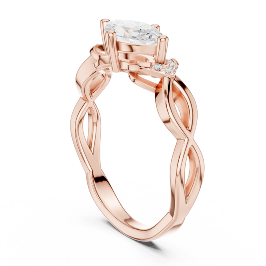 Round Side Stone Lab Grown Diamond Ring