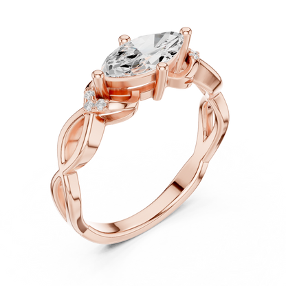 Round Side Stone Lab Grown Diamond Ring