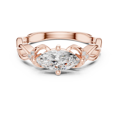 Round Side Stone Lab Grown Diamond Ring