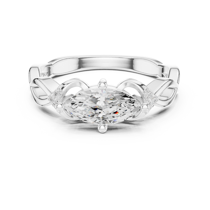 Round Side Stone Lab Grown Diamond Ring