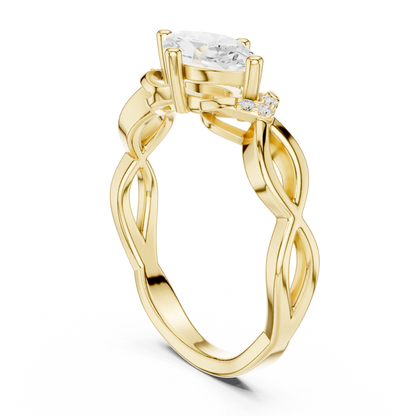 Round Side Stone Lab Grown Diamond Ring
