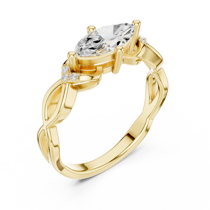 Round Side Stone Lab Grown Diamond Ring