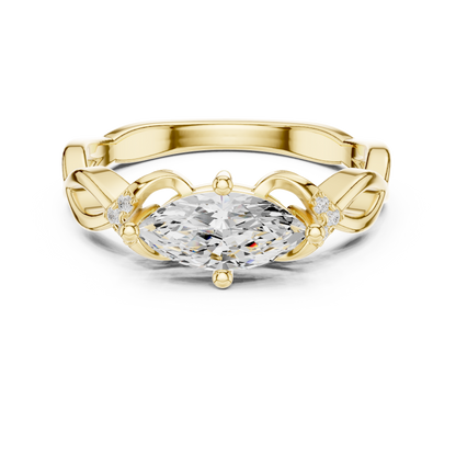 Round Side Stone Lab Grown Diamond Ring