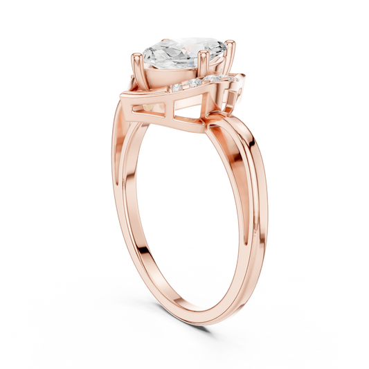 Mixed Shape Lab Grown Diamond Halo Ring