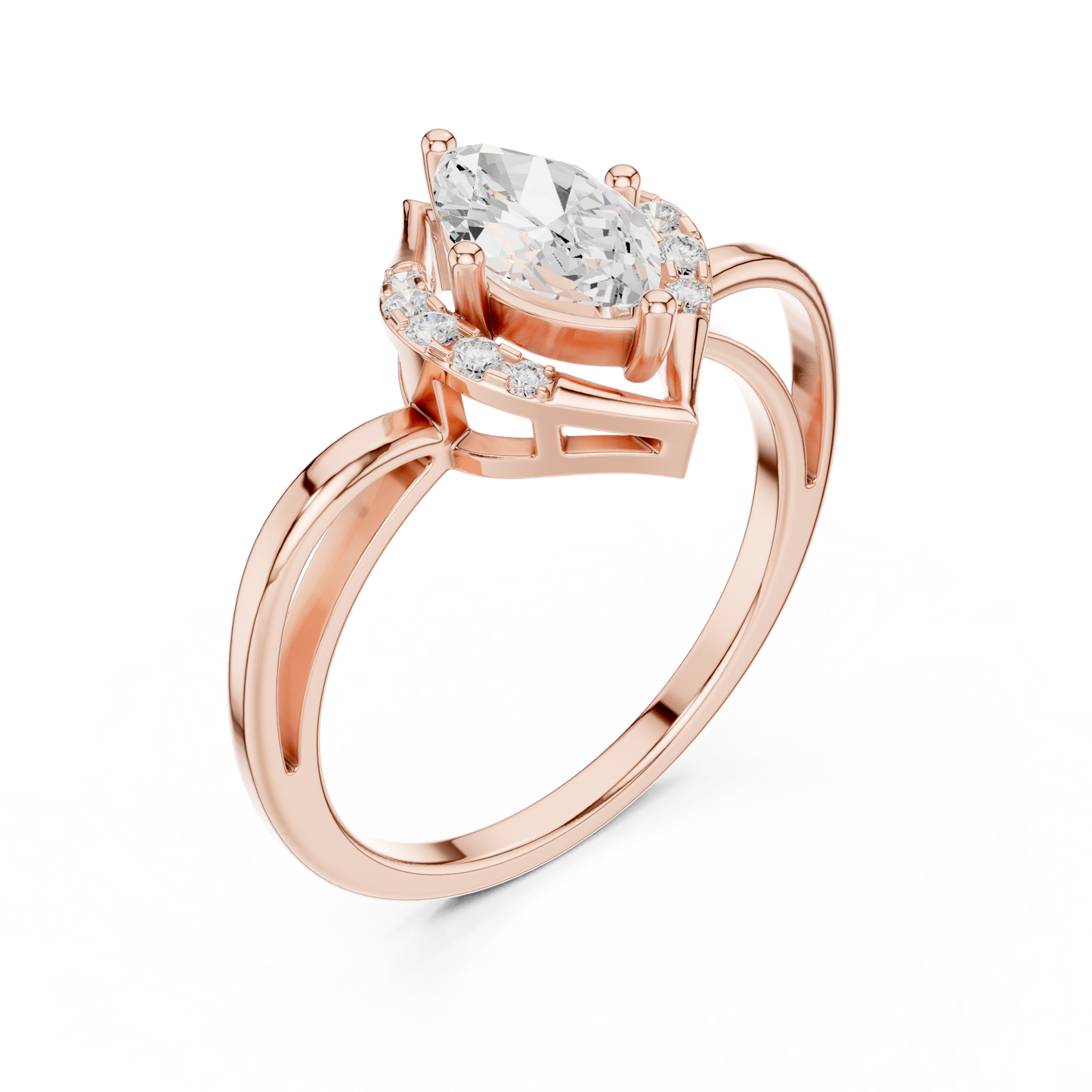 Mixed Shape Lab Grown Diamond Halo Ring