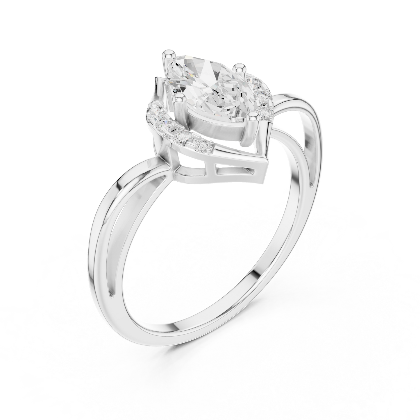 Mixed Shape Lab Grown Diamond Halo Ring