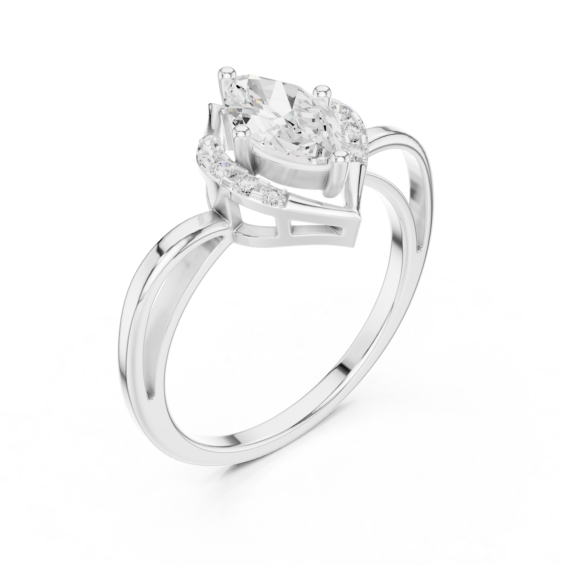 Mixed Shape Lab Grown Diamond Halo Ring