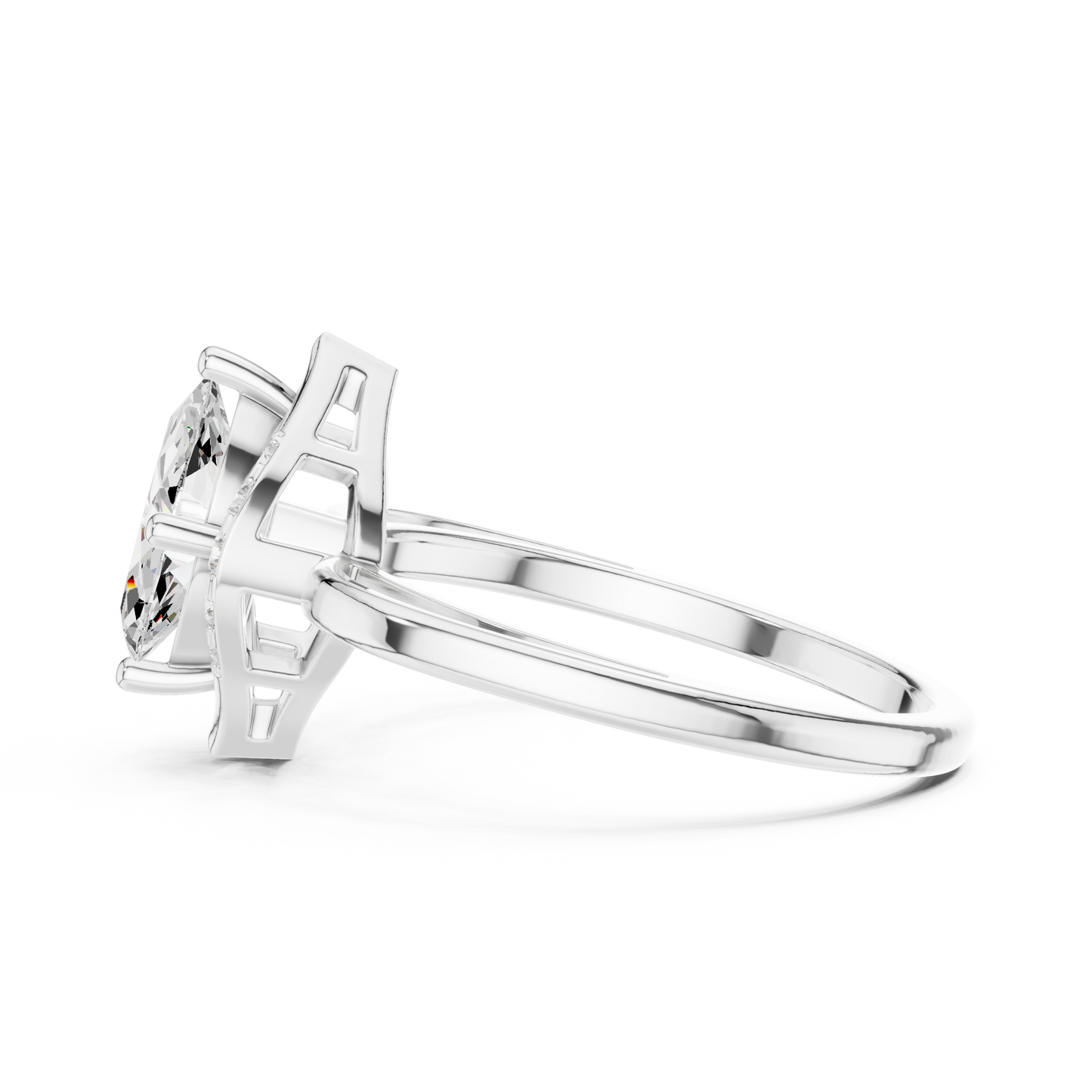 Mixed Shape Lab Grown Diamond Halo Ring