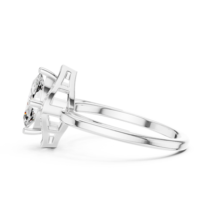 Mixed Shape Lab Grown Diamond Halo Ring