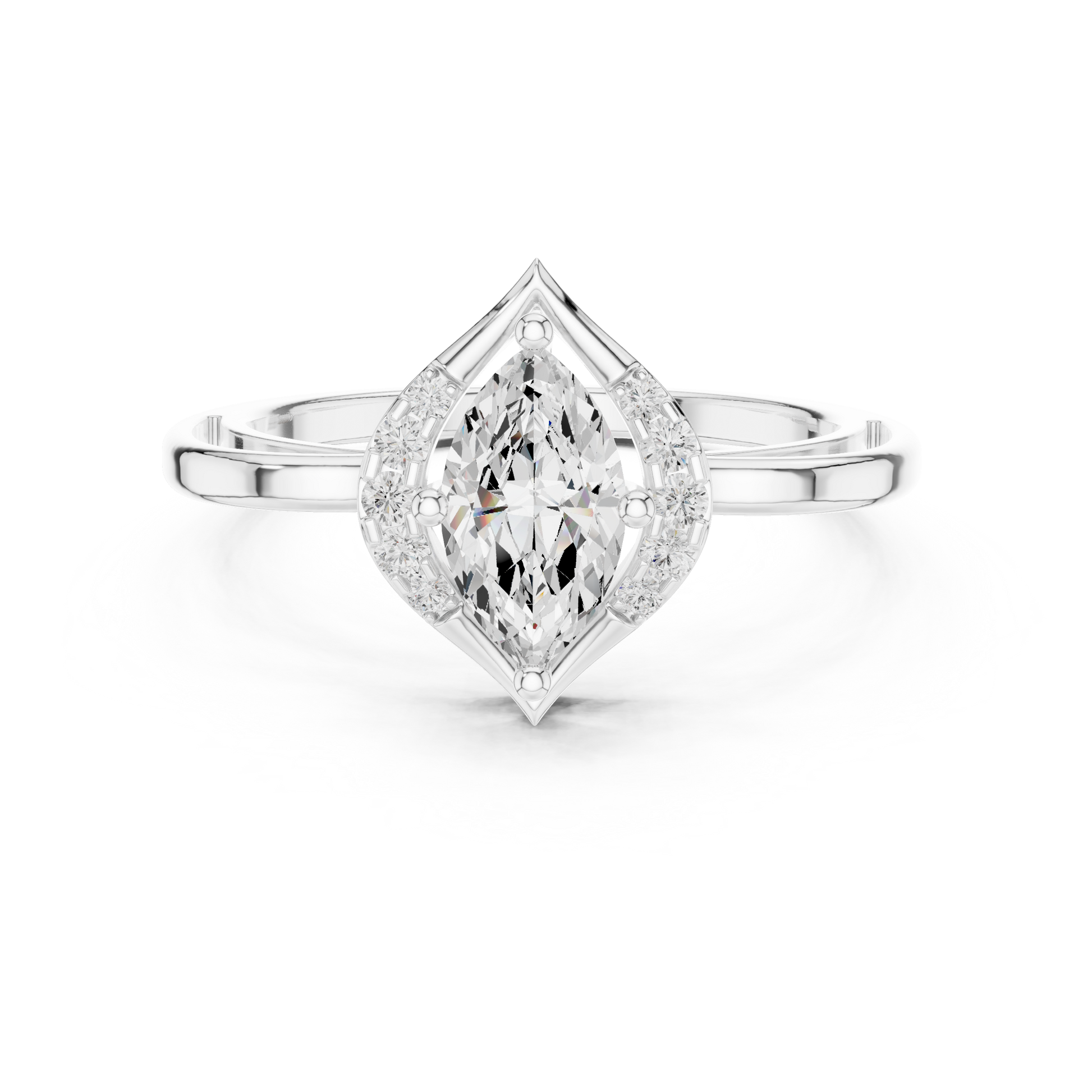 Mixed Shape Lab Grown Diamond Halo Ring