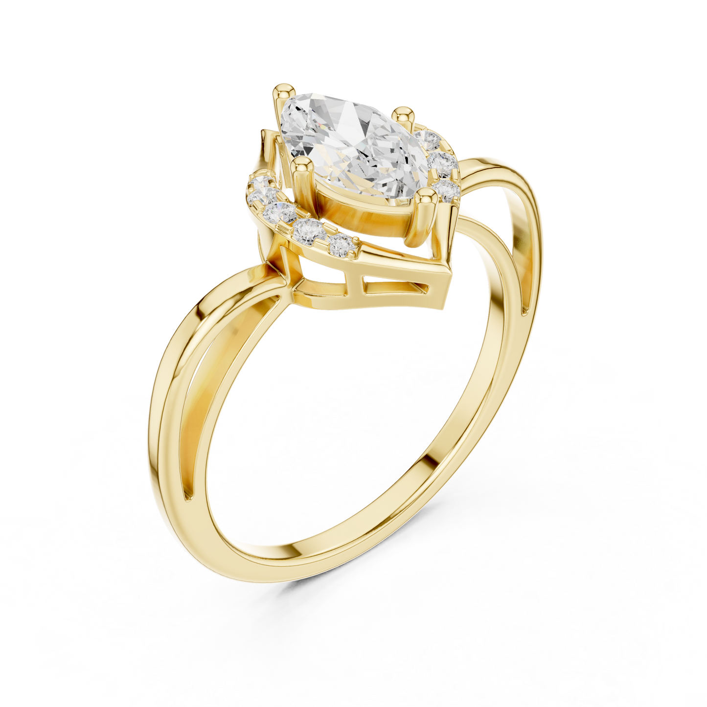Mixed Shape Lab Grown Diamond Halo Ring