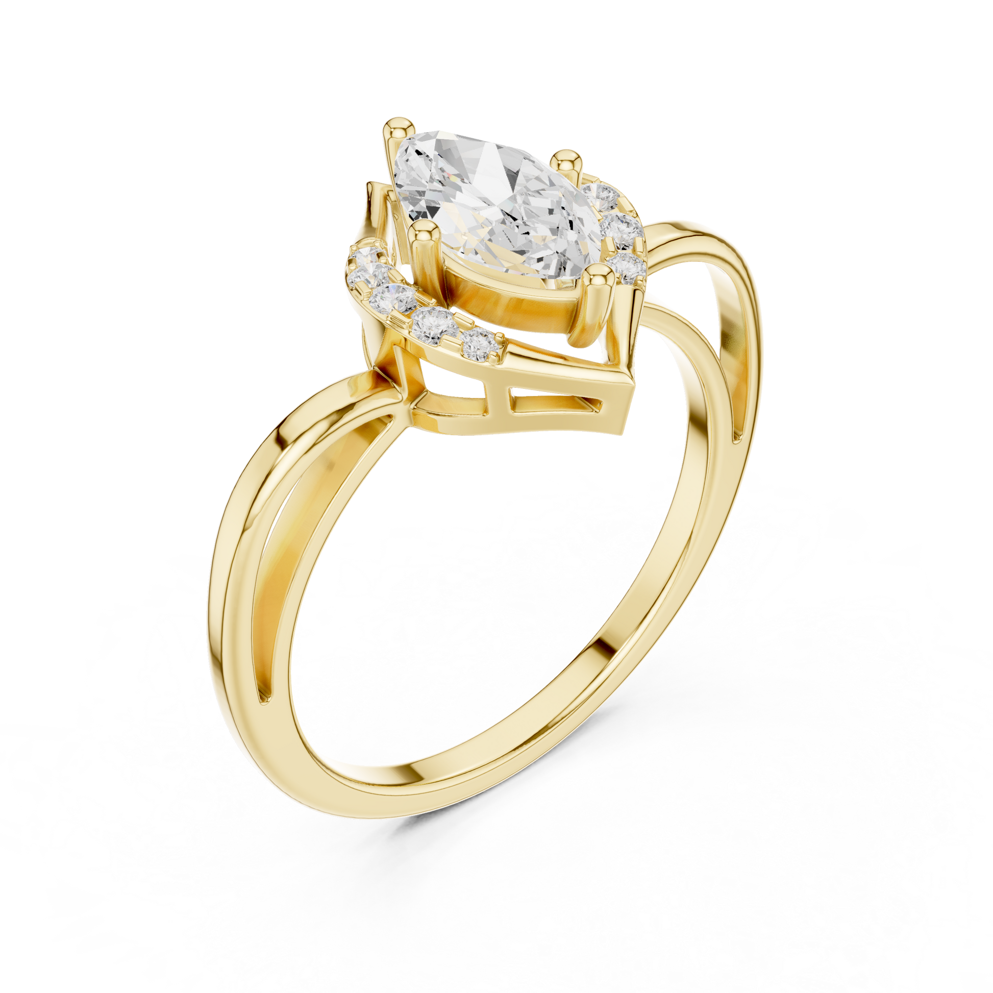Mixed Shape Lab Grown Diamond Halo Ring