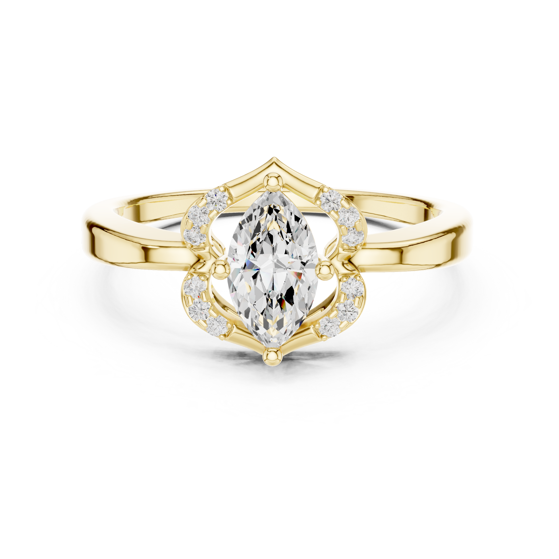 Mixed Shape Lab Grown Diamond Halo Ring