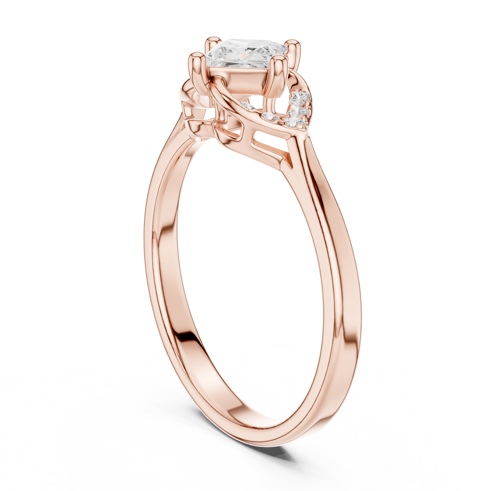 Mixed Shape Lab Grown Diamond Side Stone Ring
