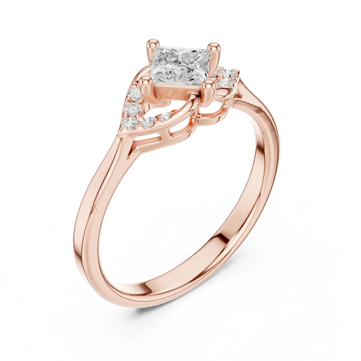 Mixed Shape Lab Grown Diamond Side Stone Ring