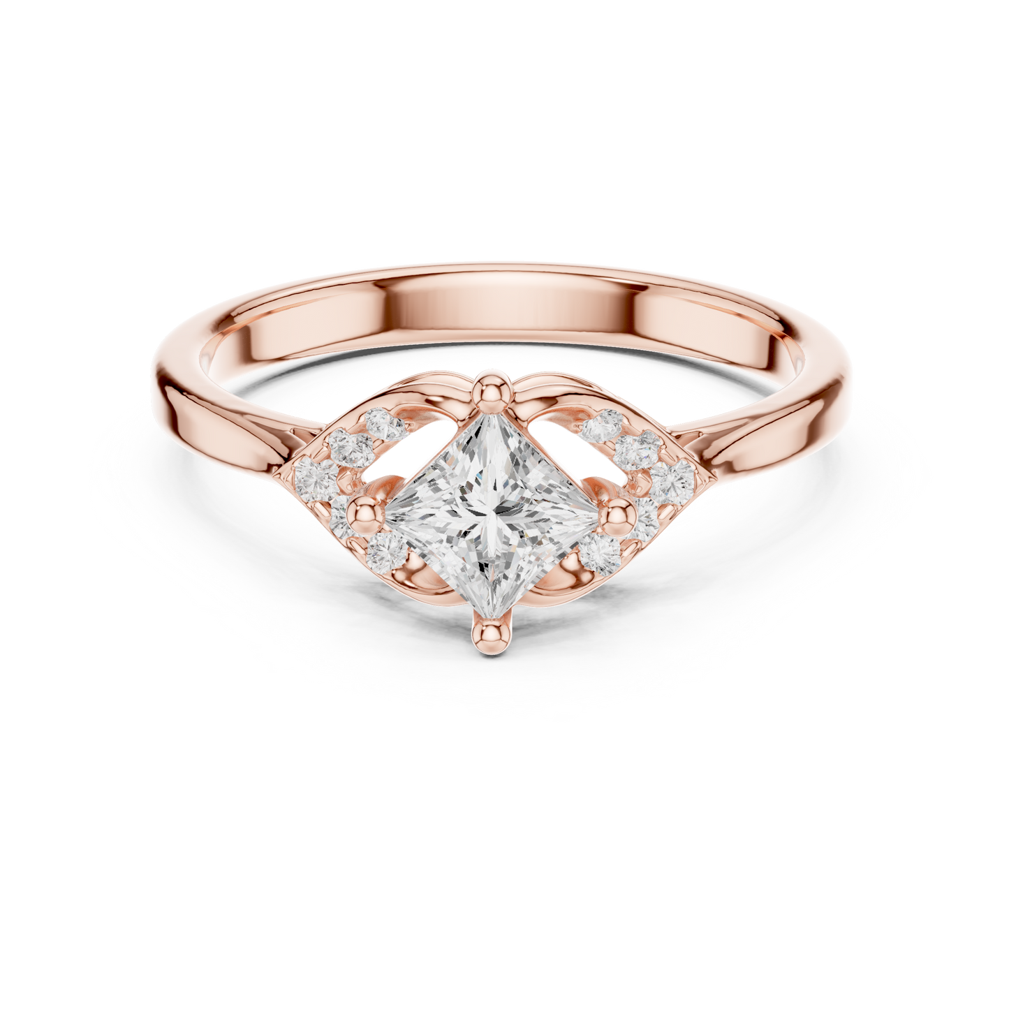 Mixed Shape Lab Grown Diamond Side Stone Ring