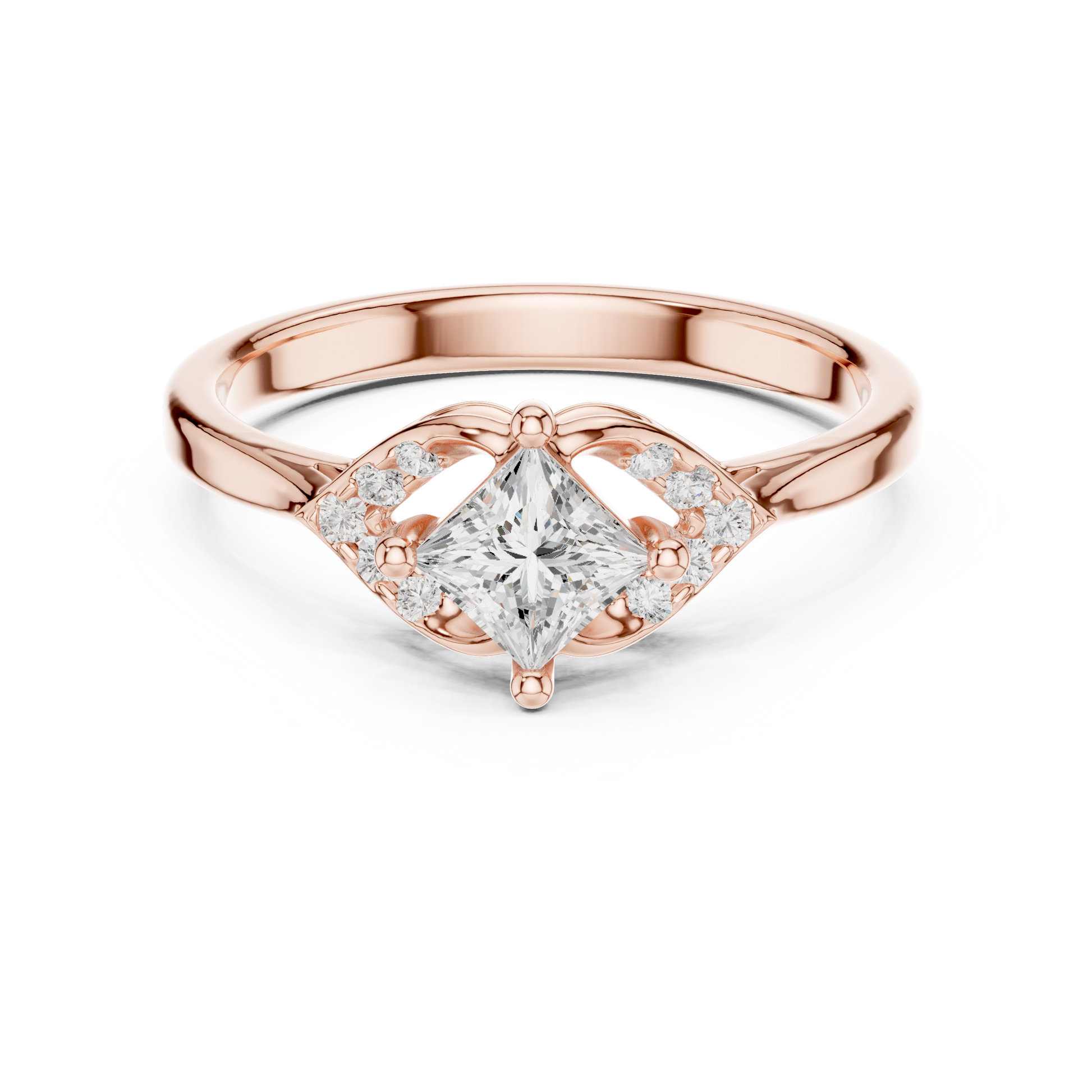 Mixed Shape Lab Grown Diamond Side Stone Ring