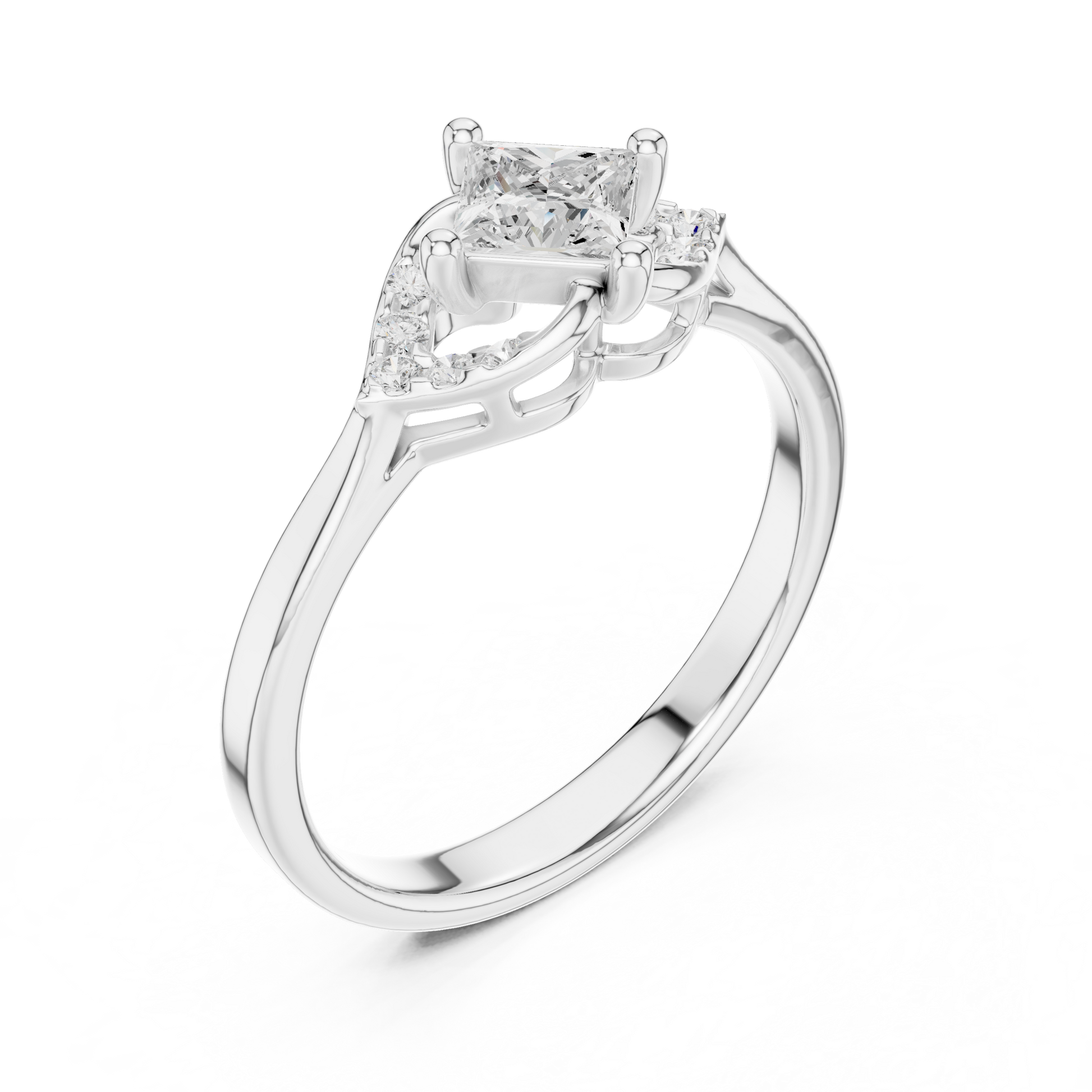 Mixed Shape Lab Grown Diamond Side Stone Ring
