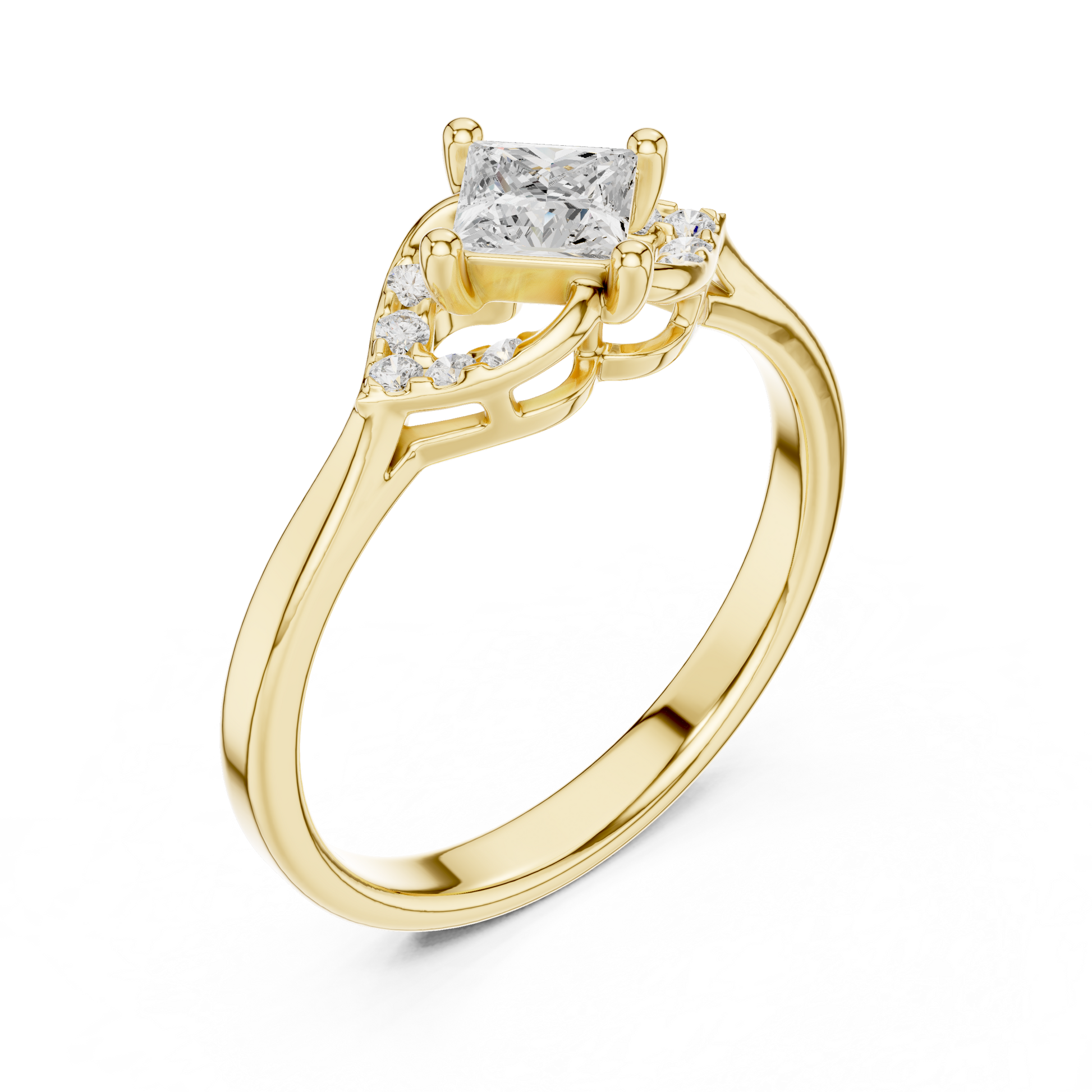 Mixed Shape Lab Grown Diamond Side Stone Ring