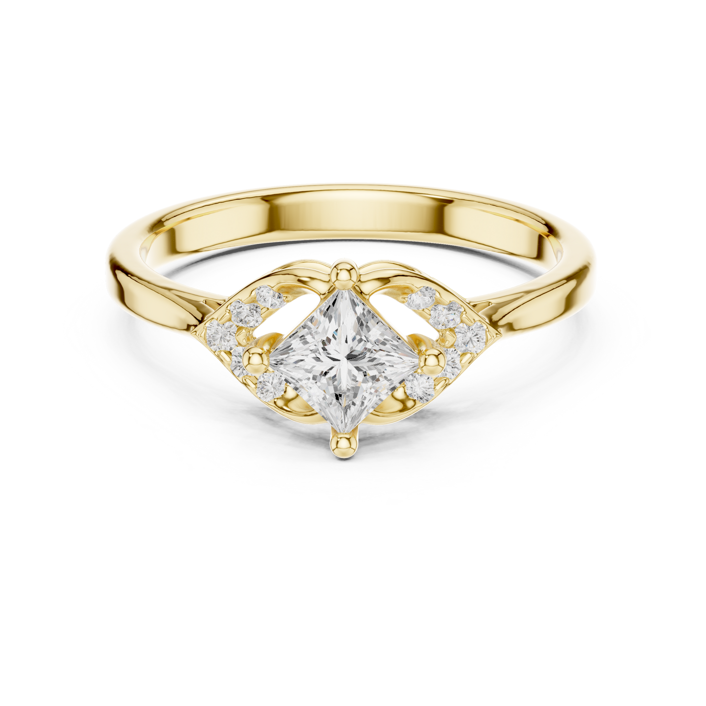 Mixed Shape Lab Grown Diamond Side Stone Ring