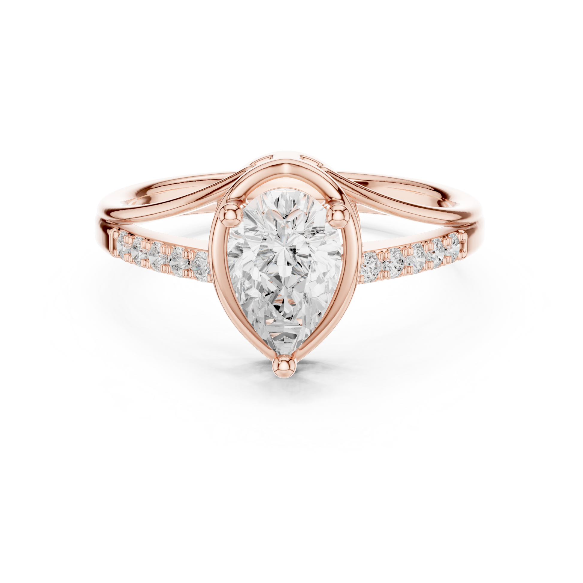 Round Side Stone Lab Grown Diamond Ring
