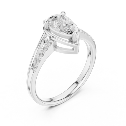 Round Side Stone Lab Grown Diamond Ring