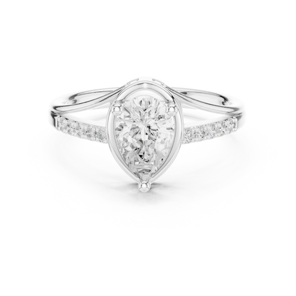 Round Side Stone Lab Grown Diamond Ring
