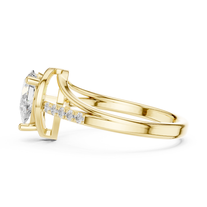 Round Side Stone Lab Grown Diamond Ring