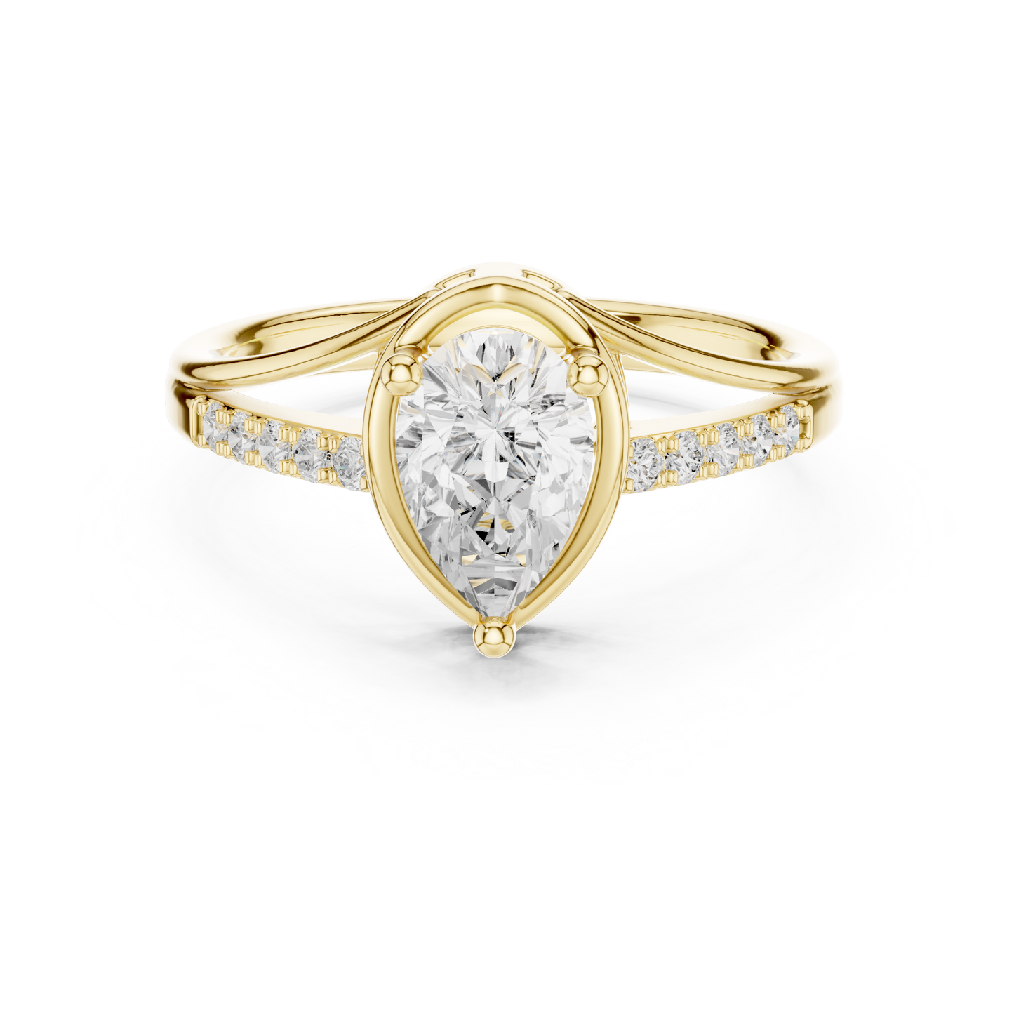 Round Side Stone Lab Grown Diamond Ring