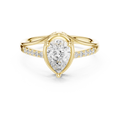 Round Side Stone Lab Grown Diamond Ring