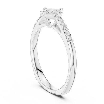Round Side Stone Lab Grown Diamond Ring