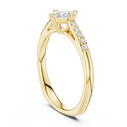 Round Side Stone Lab Grown Diamond Ring