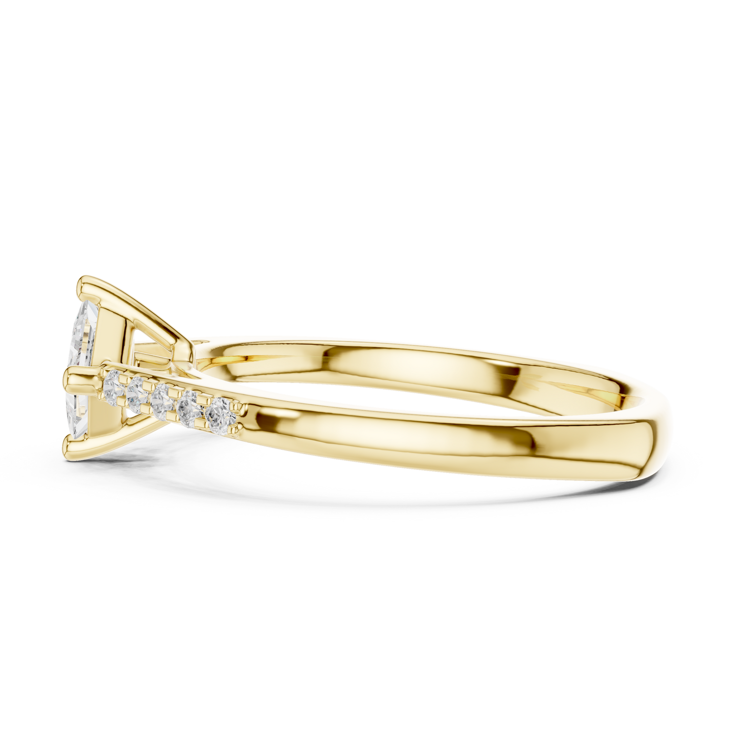 Round Side Stone Lab Grown Diamond Ring