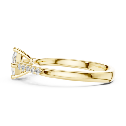 Round Side Stone Lab Grown Diamond Ring