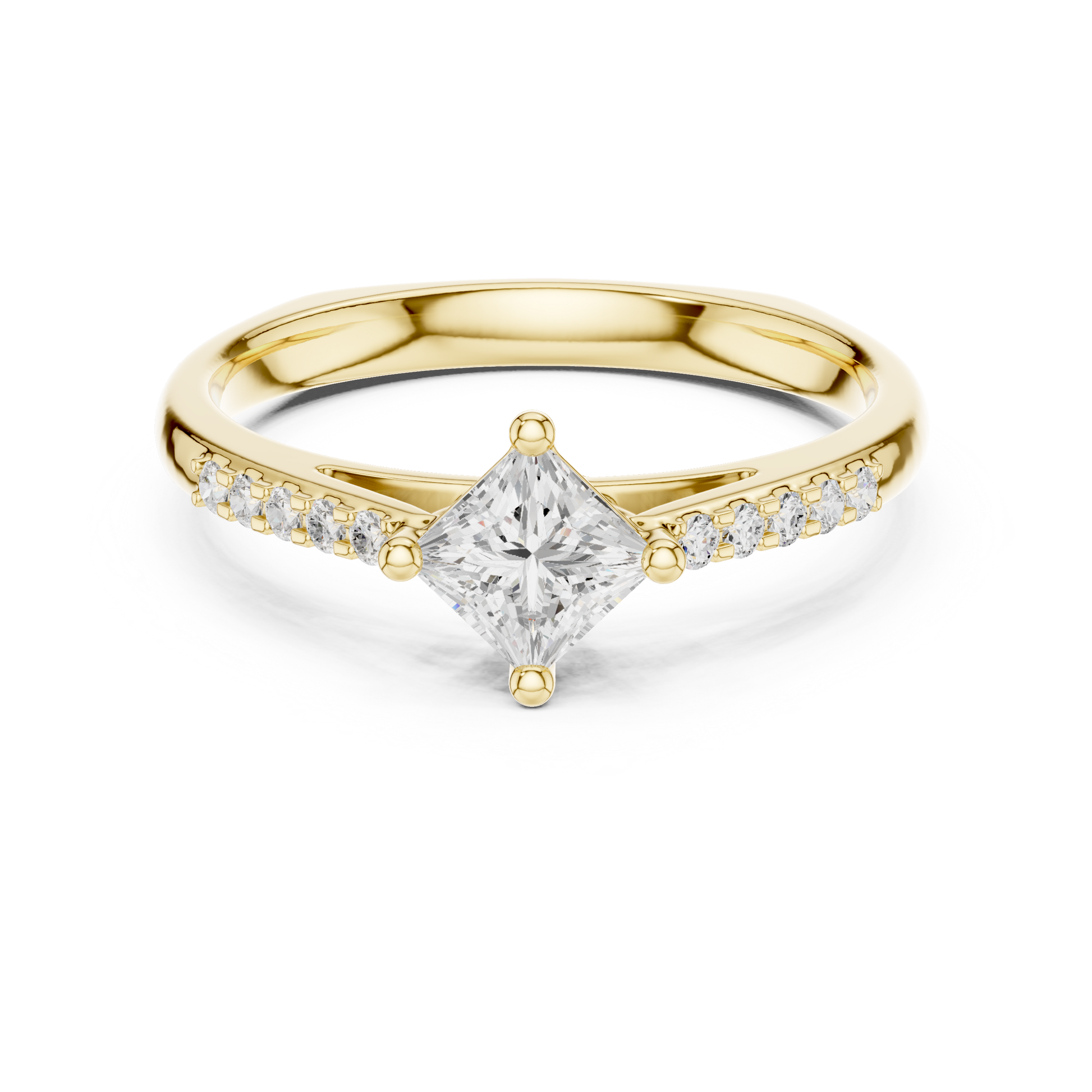 Round Side Stone Lab Grown Diamond Ring