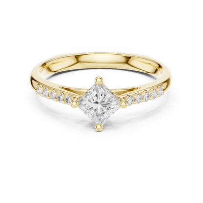 Round Side Stone Lab Grown Diamond Ring