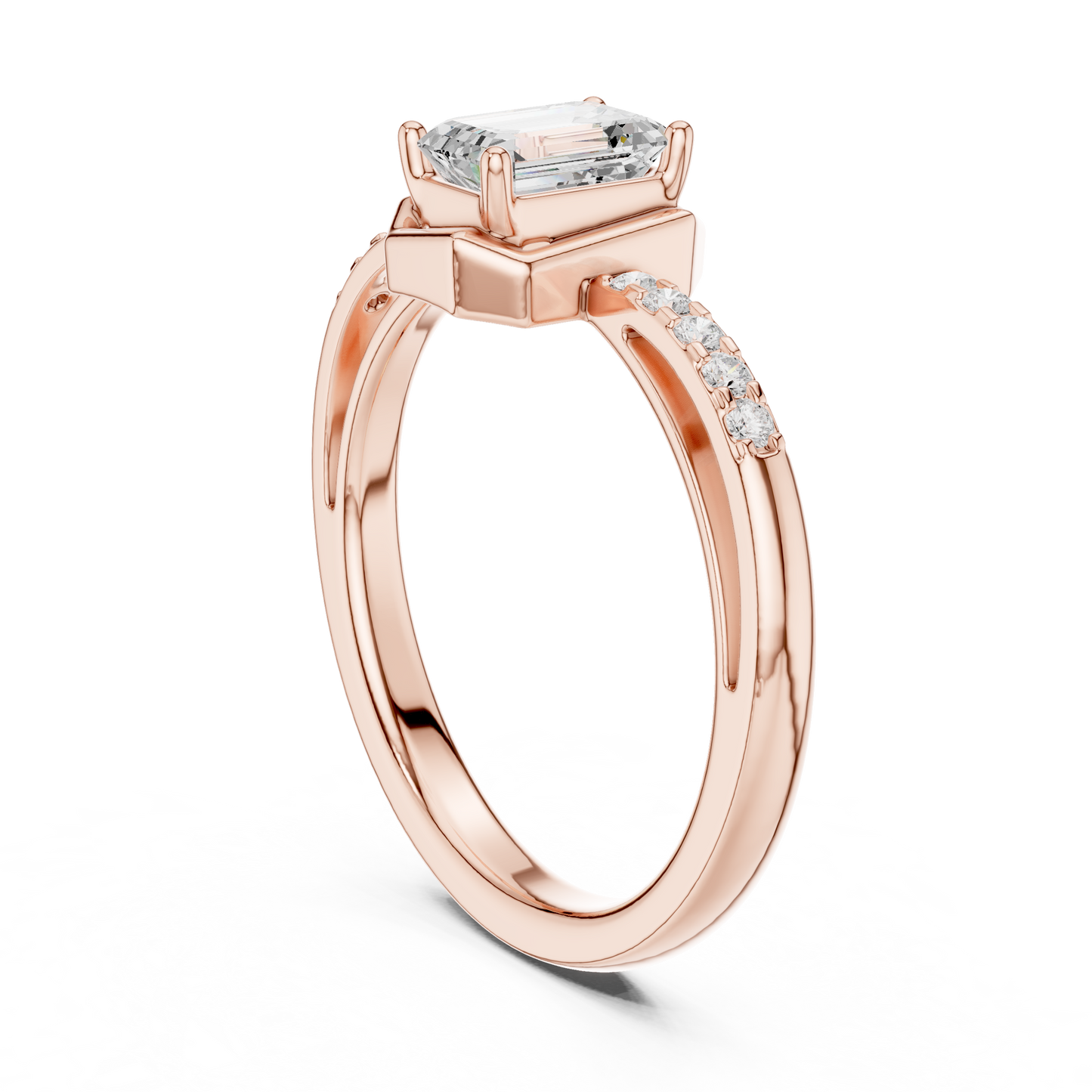 Mixed Shape Lab Grown Diamond Side Stone Ring