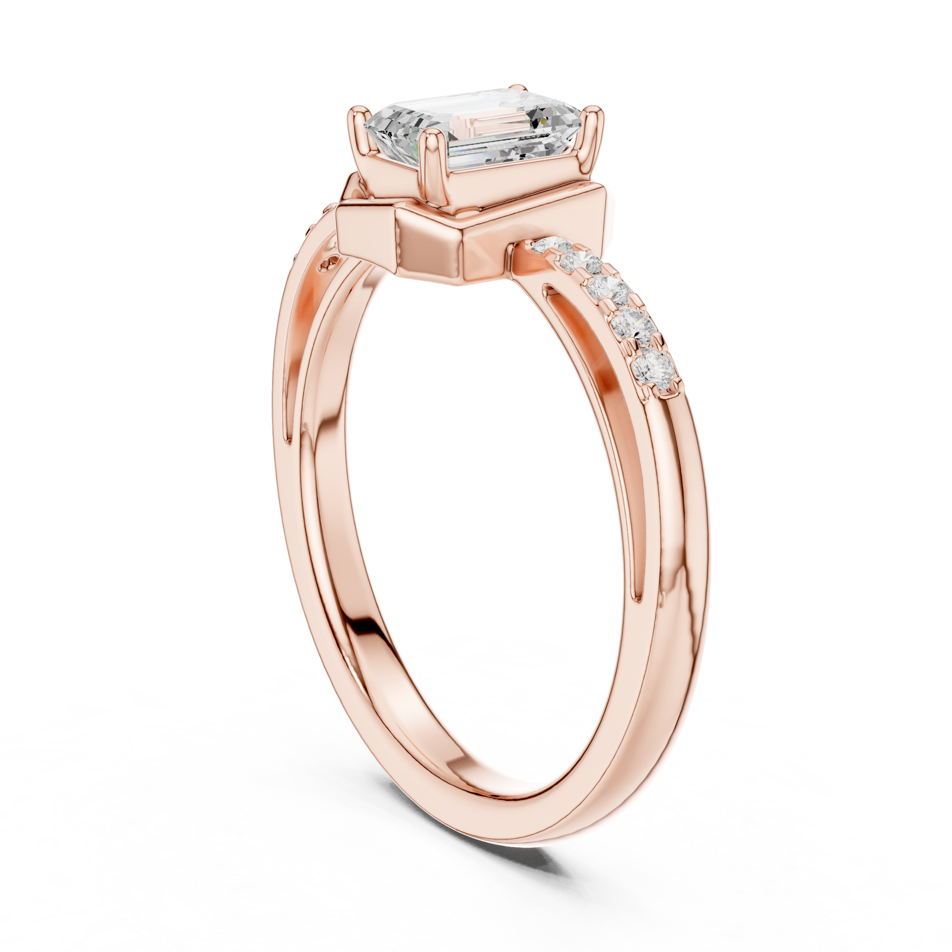 Mixed Shape Lab Grown Diamond Side Stone Ring