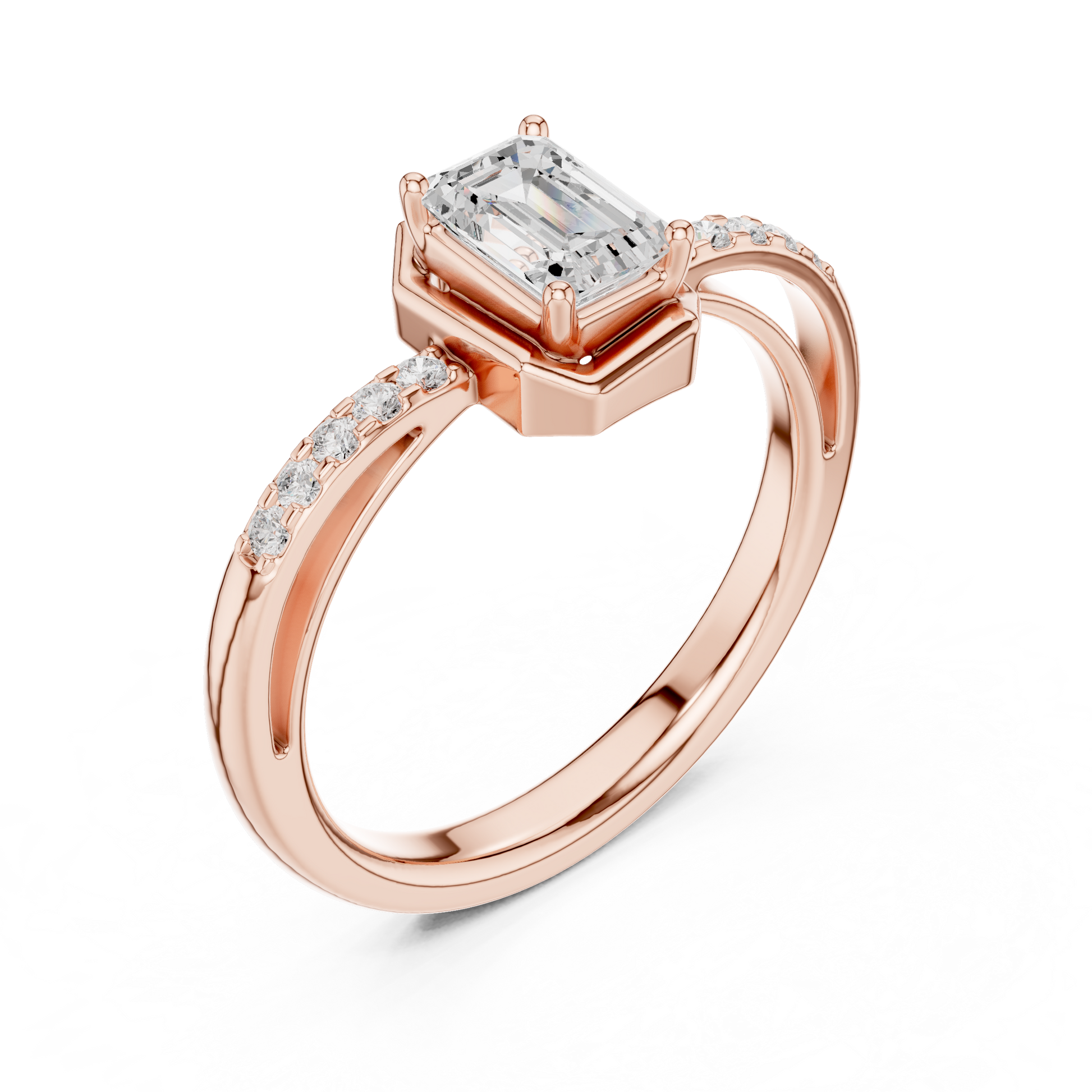 Mixed Shape Lab Grown Diamond Side Stone Ring