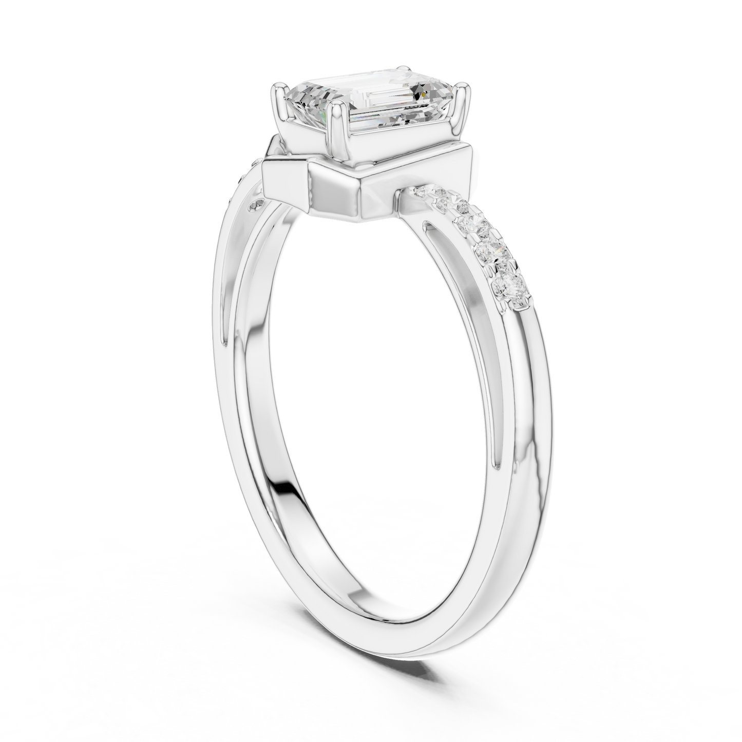 Mixed Shape Lab Grown Diamond Side Stone Ring